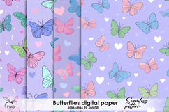 Butterflies digital paper, seamless pattern Product Image 1