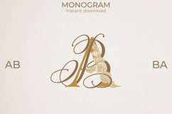 AB BA Wedding Monogram Logo | Elegant Initials Vector Product Image 1