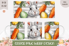 Easter Bunny Mug Wrap, Carrot Mug Template Product Image 1