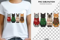Cute Christmas cats png design for T-shirts Product Image 1