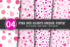 Pink Dot Hearts Digital Paper Product Image 1