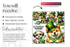 St Patrick Clipart, saint patricks day dog,puppy sublimation Product Image 2