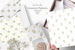 Spring watercolor greenery digital papers Product Image 1