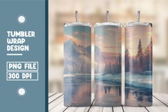 Beautiful Lakeside Landscape Tumbler Wrap Design Product Image 1