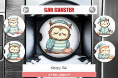 Car Coaster Sleepy Owl Product Image 1