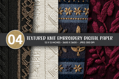 Textured Knit Embroidery Digital Paper Product Image 1