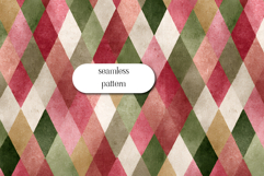 Christmas Argyle Seamless Pattern, Festive Vintage Texture Product Image 1