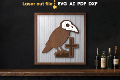 Halloween Crow Skull SVG laser cut file for Glowforge Product Image 1