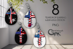 Patriotic USA flag | 8 american Teardrop earring designs Product Image 1