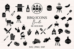 Barbecue SVG Bundle | 38 BBQ &amp; Grill Icons PNG DXF Product Image 1