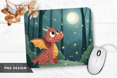 Serene Dragon in a Moonlit Forest Mouse Pad Design Product Image 1