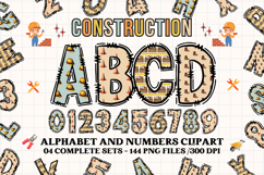 Construction Alphabet Clipart, construction letters doodle Product Image 1