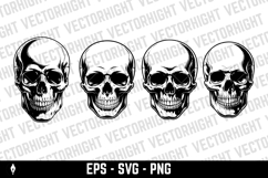 vector illustration of a human skull, viewed straight-on. Product Image 1