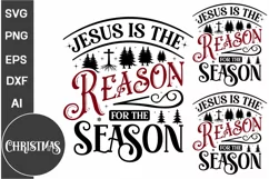 Jesus Is The Reason For The Season Round Sign SVG Design Product Image 2