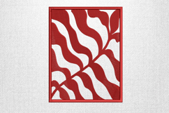 Red Abstract Wave Leaf Embroidery Design File Product Image 1