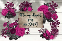 Flowers clipart | PNG Sublimation design, t shirt print Product Image 1