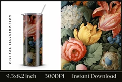 20 oz Floral Tumbler Wrap Sublimation, Floral Sublimation Product Image 1
