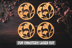 9 Botanical Cup Coaster Laser Cut File SVG Product Image 2