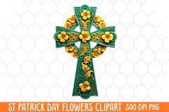 St Patrick Day Flowers Clipart Product Image 1