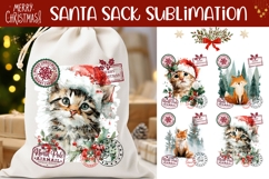Christmas Cat Santa Sack, Christmas Fox Santa Sack Designs Product Image 1
