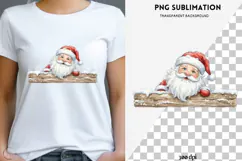 Christmas peeking character png design for T-shirts Product Image 1