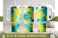 Narcissus Tumbler Wrap Design, Art Flowers 40 Oz Tumbler PNG Product Image 1