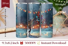 Christmas Tree Tumbler Wrap, Figure Skating Tumbler Design Product Image 1