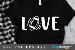 Football design svg|Lettering love with football ball svg Product Image 1