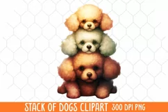 Stack Of Dogs Sublimation Clipart, Cute Puppy Clipart Product Image 1