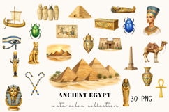 Ancient Egypt Watercolor Clipart Set Product Image 1