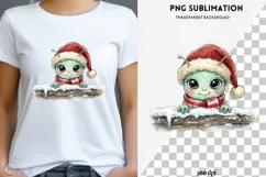 Christmas peeking character png design for T-shirts Product Image 1