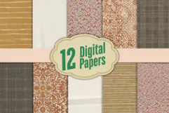 Boho Terracotta and Ochre Digital Paper Product Image 1