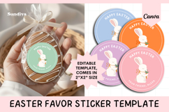 Easter Treat Round Sticker Canva Template - 1 Product Image 1