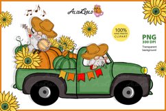 Dwarfs on a pumpkin collecting truck, Dwarf Pumpkin Day png Product Image 1