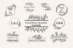 Wedding Frame SVG Bundle | 10 Floral Name Designs Product Image 1
