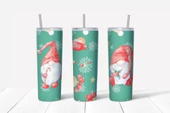 Christmas nordic gnome Skinny tumbler wrap design Product Image 4