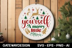 Christmas Round Sign Svg Design Product Image 1