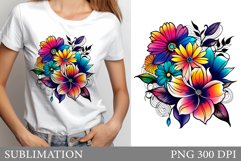 Flowers Sublimation. Flowers T-Shirt Sublimation Product Image 1