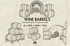 Wine barrels and winery Svg Png Eps Product Image 1