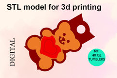 Bear with a Heart, 40 OZ Tumbler, STL File for 3D Printing Product Image 1