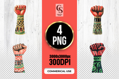 African Tribal Raised Fist Clipart Sublimation PNG Product Image 1