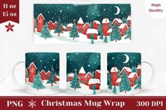 Art Christmas Mug Wrap Design, Winter Mug Sublimation Product Image 1