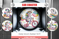 Car Coaster Candy Unicorn Summer Product Image 1