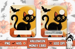 Vintage Halloween Cat Money Card, Printable Halloween Card Product Image 1