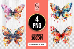 Colorful Butterfly Sublimation PNG Product Image 1