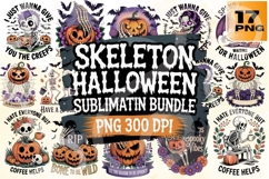 Skeleton Halloween PNG Bundle 17 Product Image 1