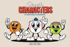 Sporty Mascot Characters - Cute Vector Clipart Set Product Image 1
