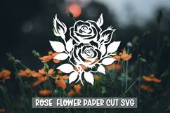 Rose Flower SVG I Rose Flower Vinyl Decal, Paper Cut Rose Product Image 1