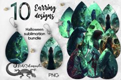 Mystic Halloween | 10 Teardrop earring sublimation designs Product Image 1