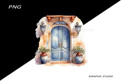 Watercolor Medirerranean Door Clipart Product Image 1
